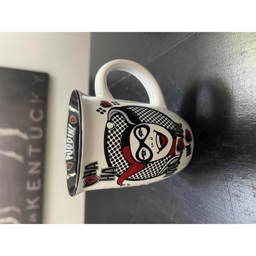 DC Comics‎ Harley Quinn Coffee Mug White Black Red Puddin Pop Art OS